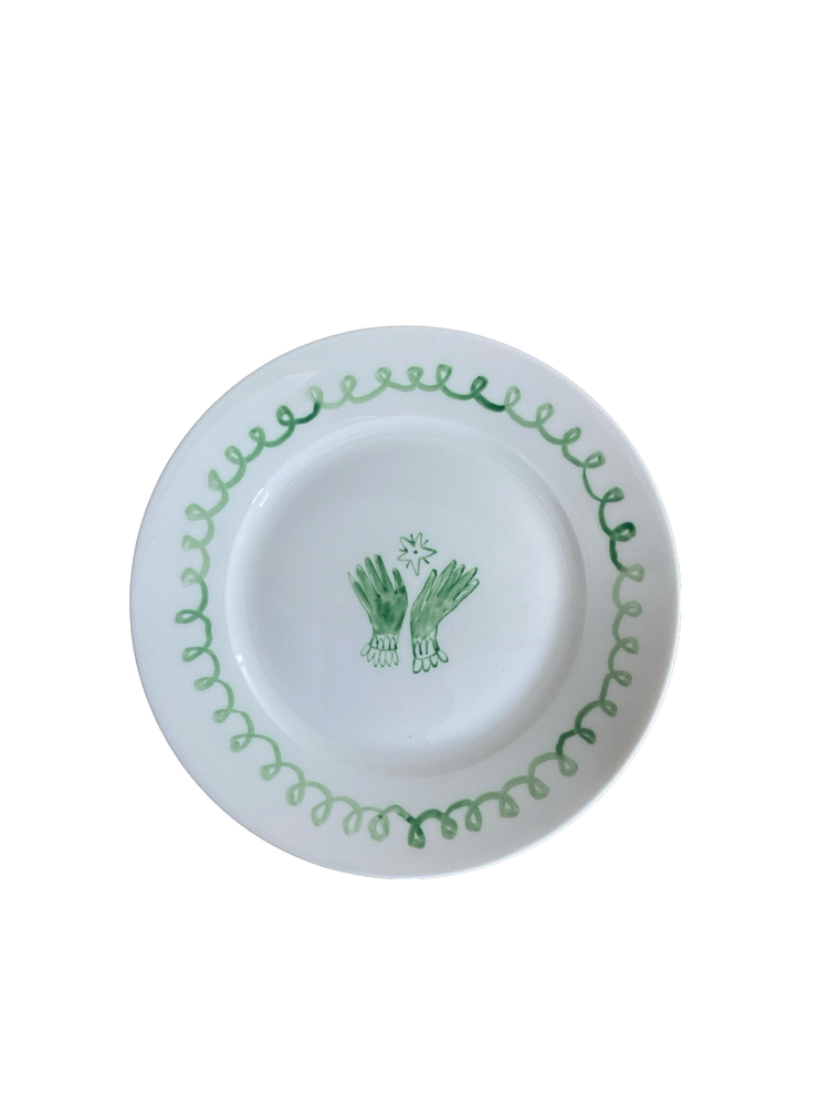 Green Hands- flower side plate