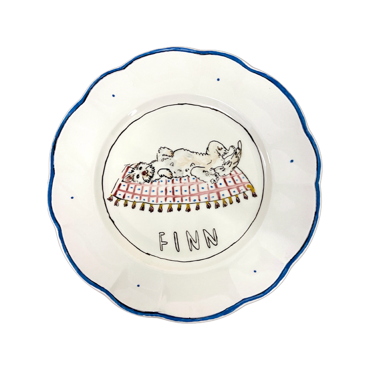 Single Scalloped Rim Bespoke Dessert Plate