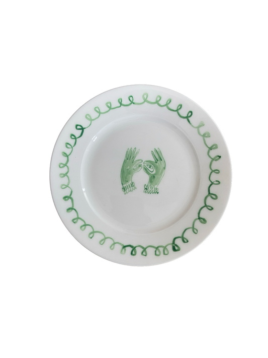 Green Hands- peekaboo side plate