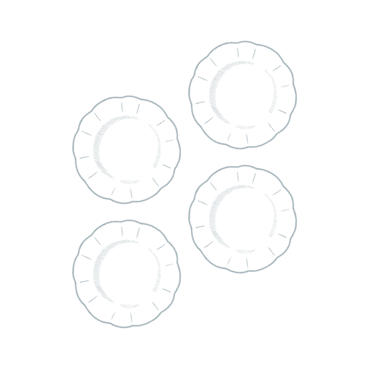 Set of 4 Scalloped Rim Bespoke Dinner Plate