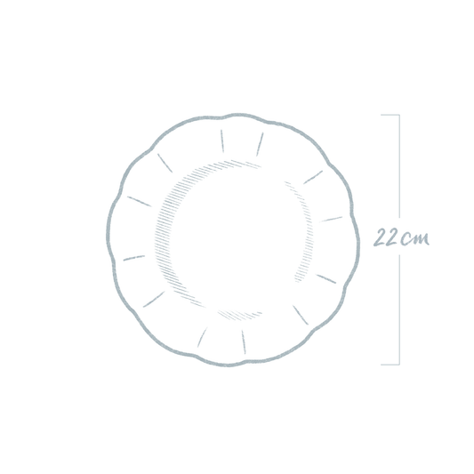 Single Scalloped Rim Bespoke Dessert Plate