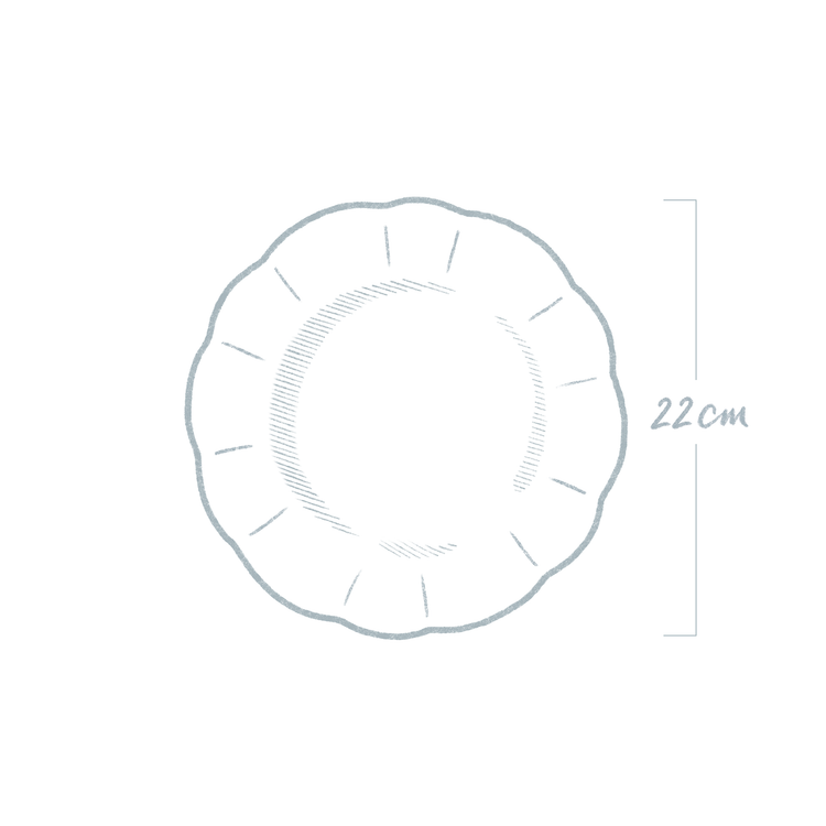 Single Scalloped Rim Bespoke Dessert Plate