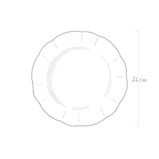 Single Scalloped Rim Bespoke Dinner Plate