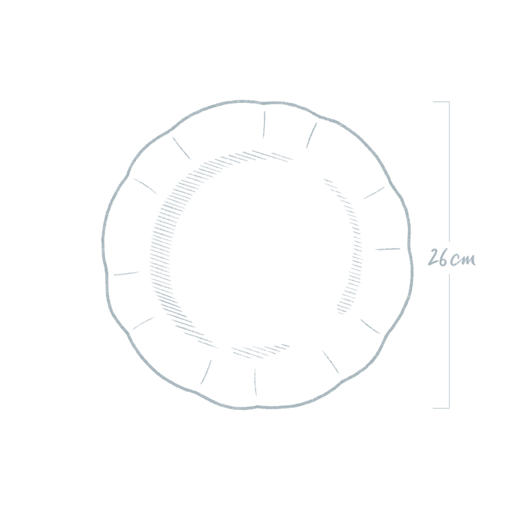 Single Scalloped Rim Bespoke Dinner Plate