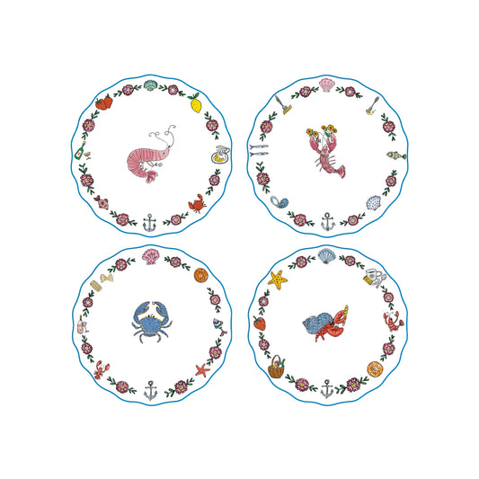 Sea Creatures Dessert Plate Set
