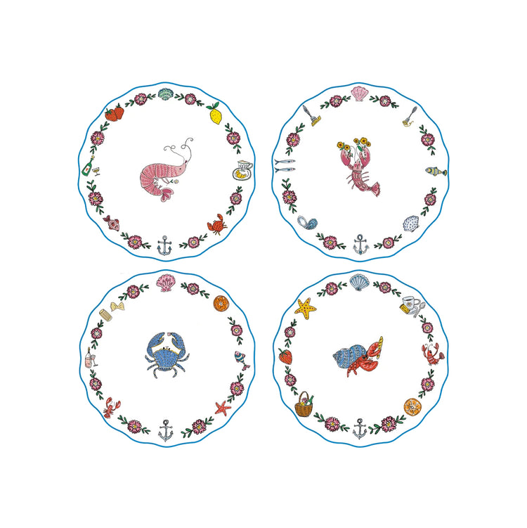 Sea Creatures Dessert Plate Set