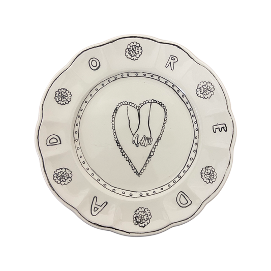 Set of 4 Scalloped Rim Bespoke Dessert Plates